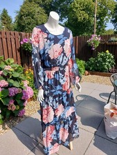Kate and Lily Blue Floral Floaty Maxi Dress Size 18 BNWT