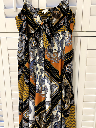 Hennes H&M Paisley Print Long Summer Strapy Dress Size 12 - Picture 3 of 5