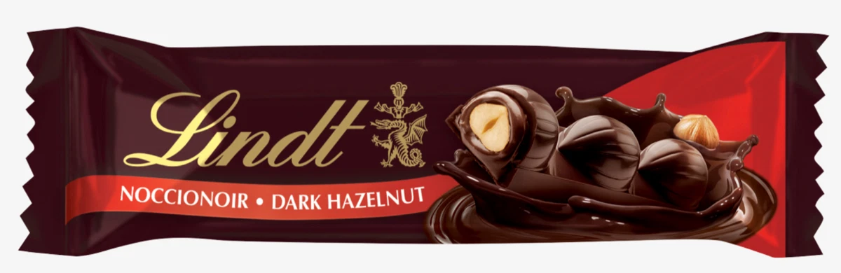 14x35g LINDT NOCCIONOIR Luxury Dark Chocolate Hazelnut Praline Bars Import