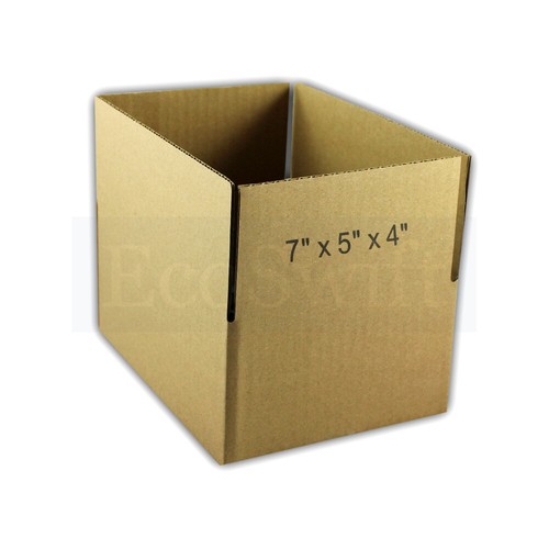 1-Box 7x5x4 EcoSwift Cardboard Packing Moving Shipping Box Corrugated Carton - Picture 4 of 5