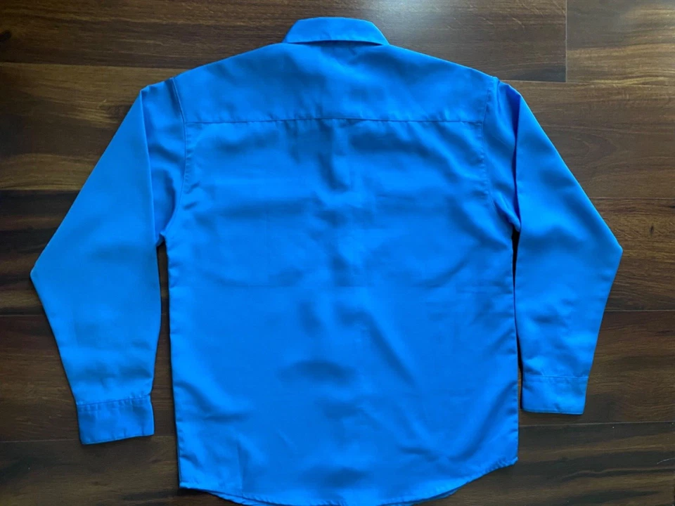 Camisa manga longa FUBU meninos poliéster azul botão para baixo, juvenil tamanho M (10/12) - Imagem 2 de 4