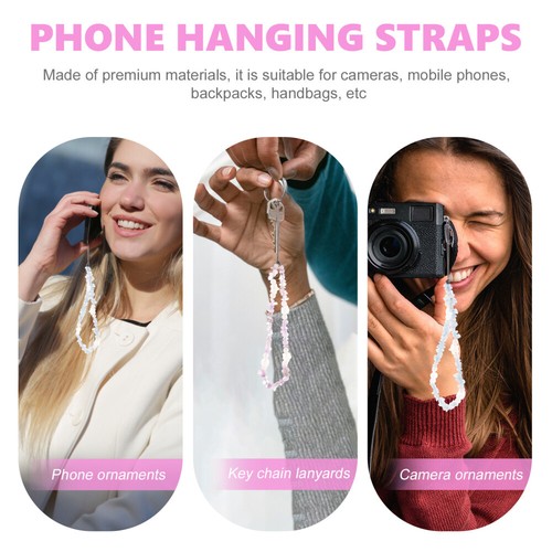 2 Pcs Handyriemen Handy-Schlüsselband Kristallphone -Telefonkette - Zdjęcie 5 z 12