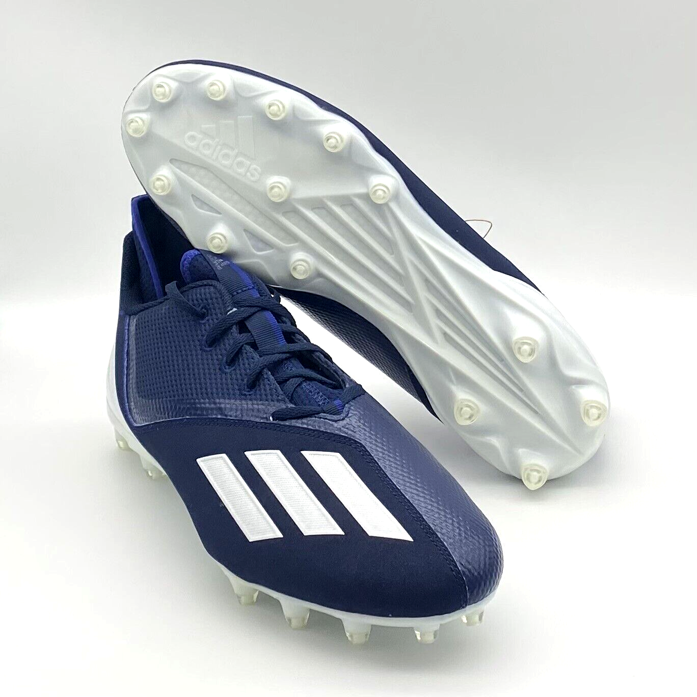 New Men's Adidas Adizero Scorch Football Cleats Navy Blue White FX4250
