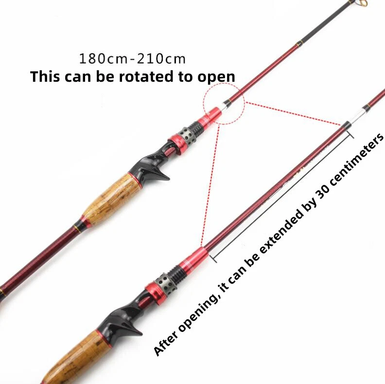 Señuelo de caña de pescar de fundición de mar de agua salada de 2,1 m con cañas rápidas de 2 secciones 10-25 g Foto 3 de 4