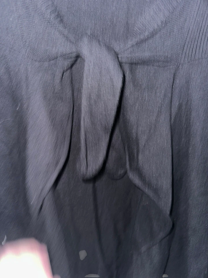 Cárdigan Anthropologie Field Flower para mujer con corbata frontal talla XL negro mezcla de lana de cordero Foto 2 de 4