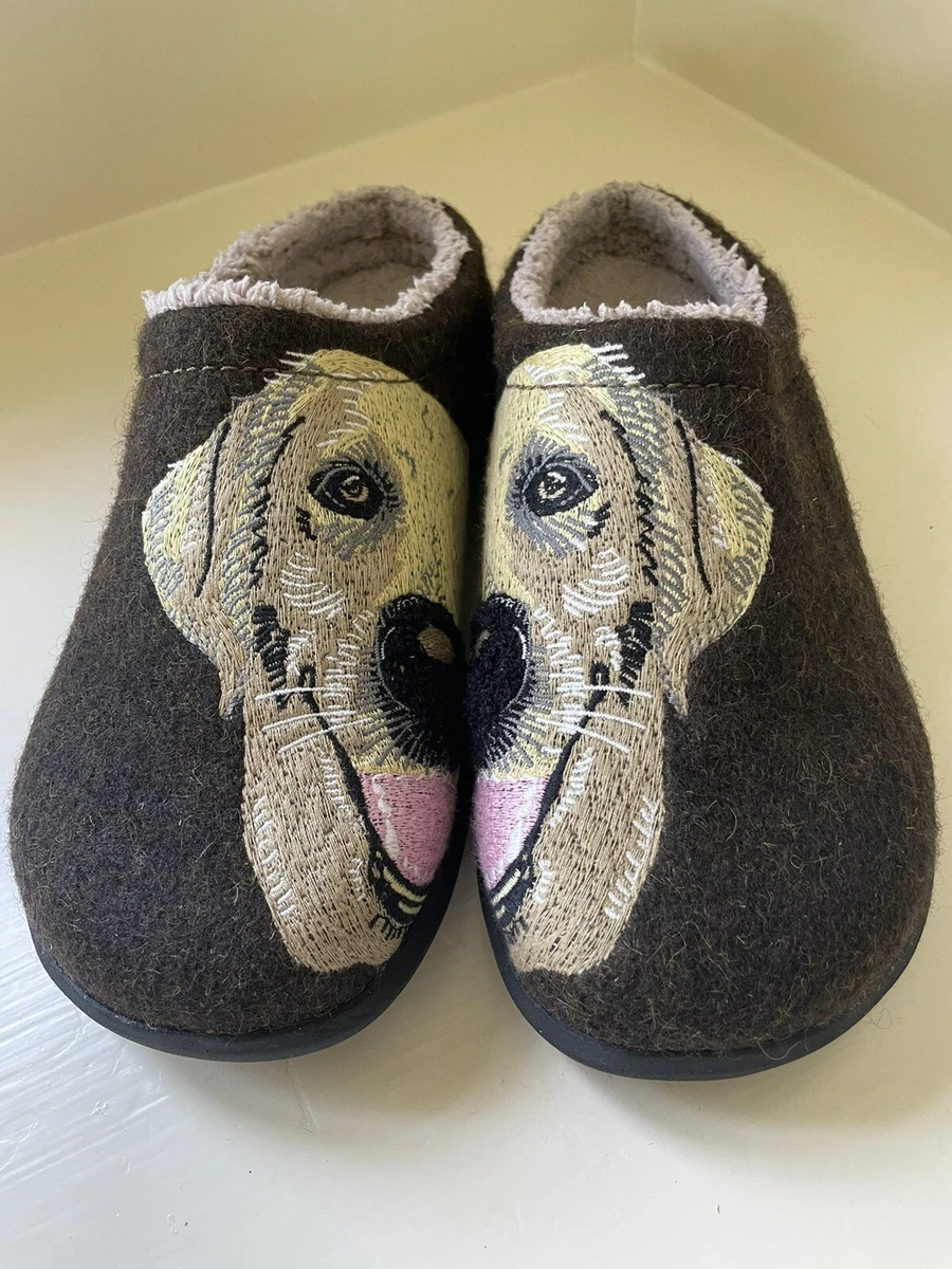 L.L.Bean Womens Daybreak Scuffs Golden Retriever Motif Slippers Size 8M