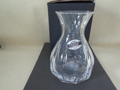 NEW VINTAGE 1985 ONEIDA LEAD CRYSTAL VASE 5 IN TALL L T D COLLECTION