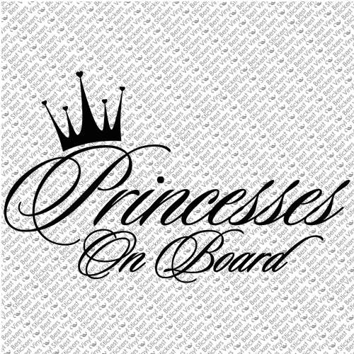 PEGATINA DE VINILO PRINCESAS A BORDO NIÑAS HERMANAS BEBÉ CORONA CORAZÓN CORAZÓN (PC-03) - Imagen 3 de 14