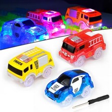 Track Cars, 3 Pack Race Cars Autorennbahn Spielzeug Auto, 5 LED Blinklichtern