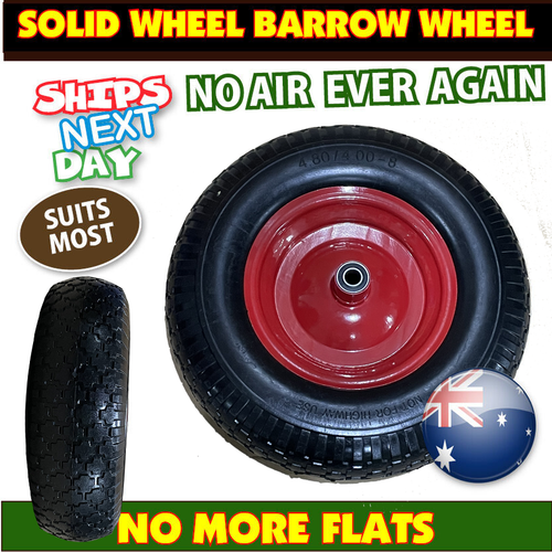 16" 390mm Wheelbarrow 90mm SOLID 4.80/4.00-8 Tyre Wheel Barrow 16mm Bore Tire - Picture 4 of 7