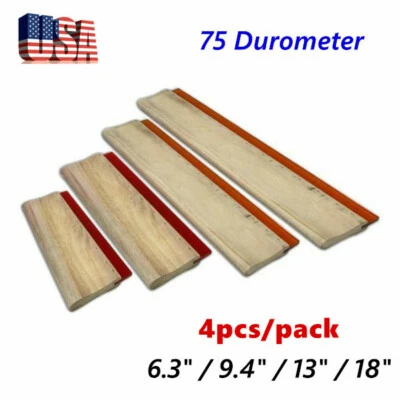 QOMOLANGMA 4pcs/pack Silk Screen Printing Squeegee Ink Scraper Scratch Board 75 Durometer
