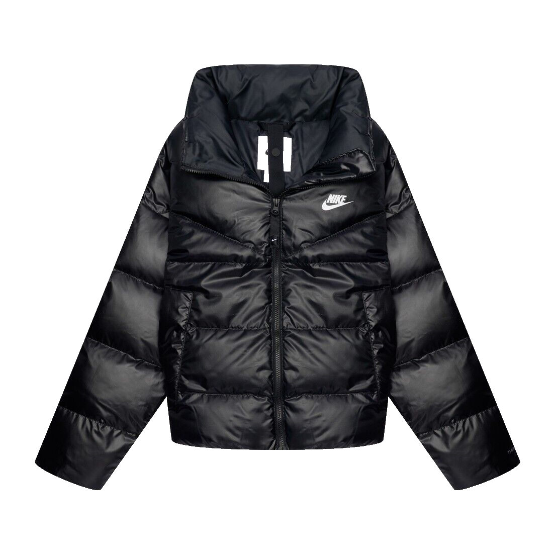 Nike Black High Neck Puffer Collared Down Insulated Oversized