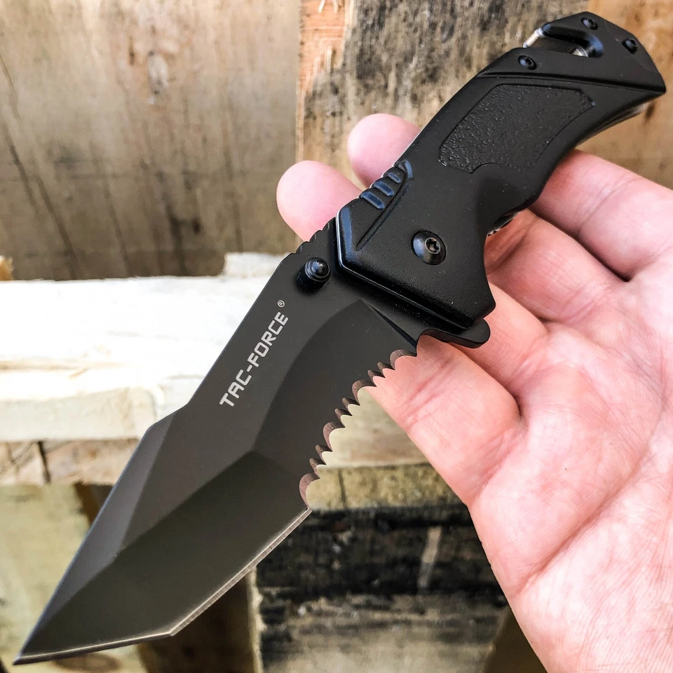 8.25" TAC FORCE TANTO SPRING ASSISTED TACTICAL FOLDING POCKET KNIFE Open Assist - Image 2 of 4