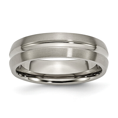 Chisel Titanium Brushed and Polished 6mm Grooved Band TB50