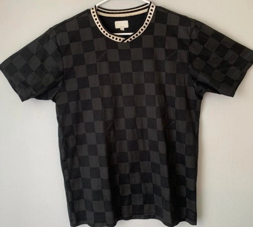 SS16 Supreme Checker Football Jersey Taille L Noir T Shirt Football T Shirt