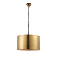 Endon 69782 Morad 40w Aged Brass Plate Cylindrical Hanging Pendant Endon 69782 Morad 40w Aged Brass Plate Cylindrical Hanging Pendant