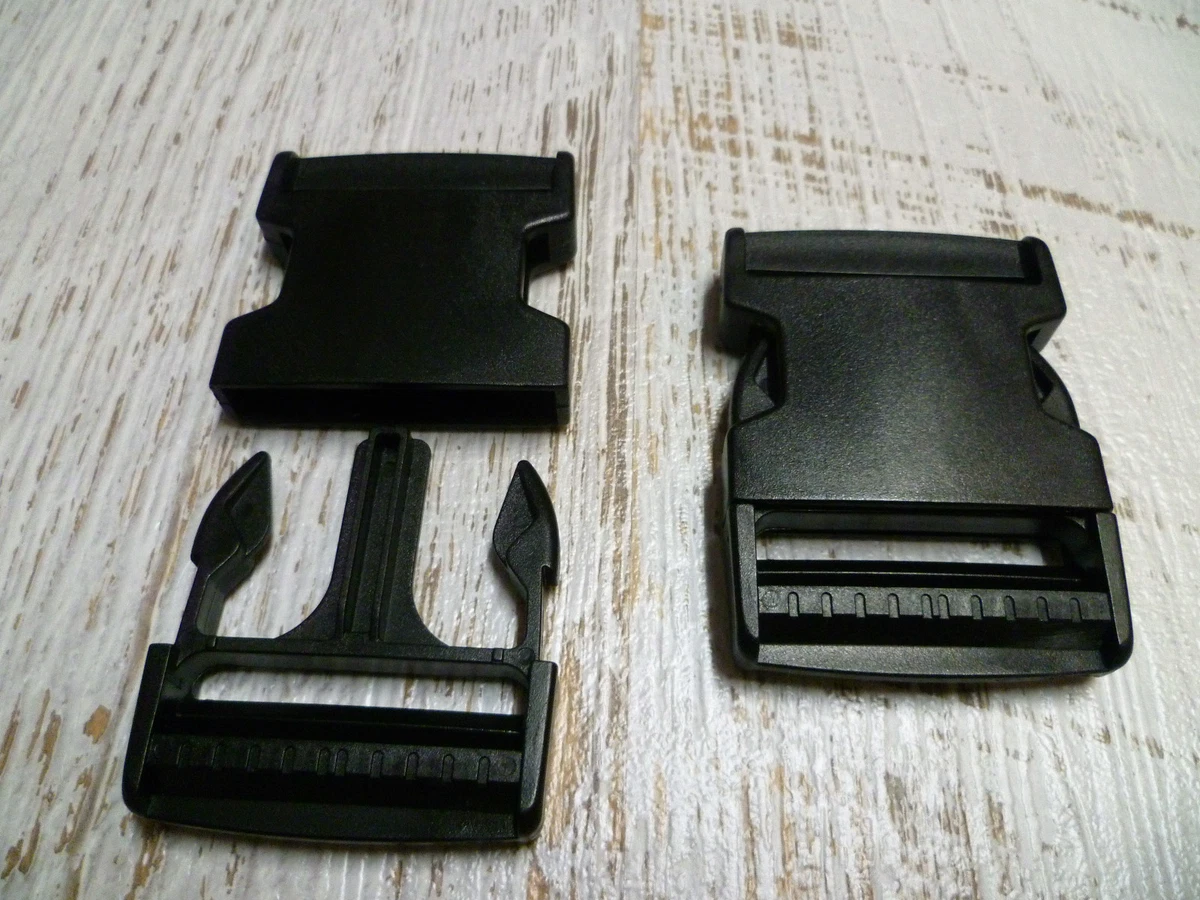 Quick Side Release Buckle Clips - 50mm - Black Plastic - 1