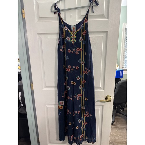 Johnny Was Jumper Floral Embroidered Bohemian Casual Navy XS