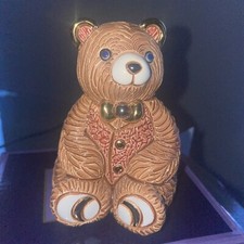 DE ROSA MONTEVIDEO RED TEDDY BEAR FIGURINE F202R NEW IN BOX VINTAGE