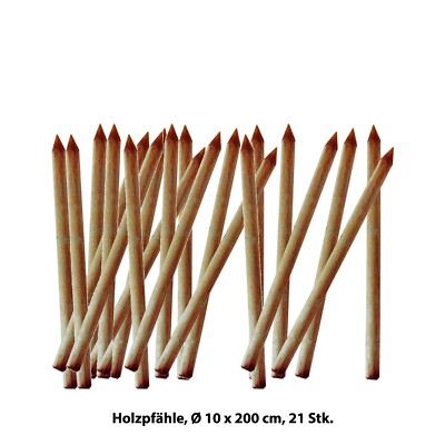 21 St. Fichtenholz Ø 10 x 200 cm angespitzt Weidezaun Holz Pferd NTR-A-Norm