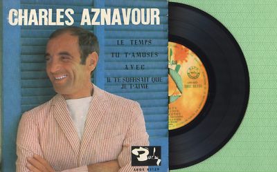 CHARLES AZNAVOUR / Le Temps, Avec / BARCLAY SBGE 83159 Press Spain 1964 EP VG+