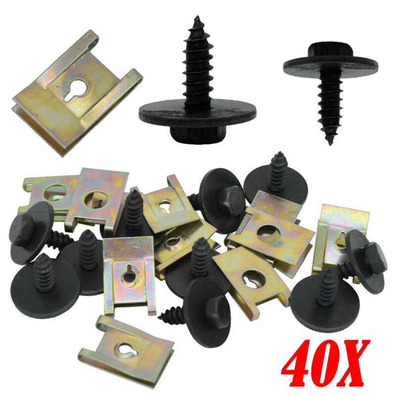 Mud Flaps Clips Sheet Hex Screw U Nut Undertray Wearresistance Fixing