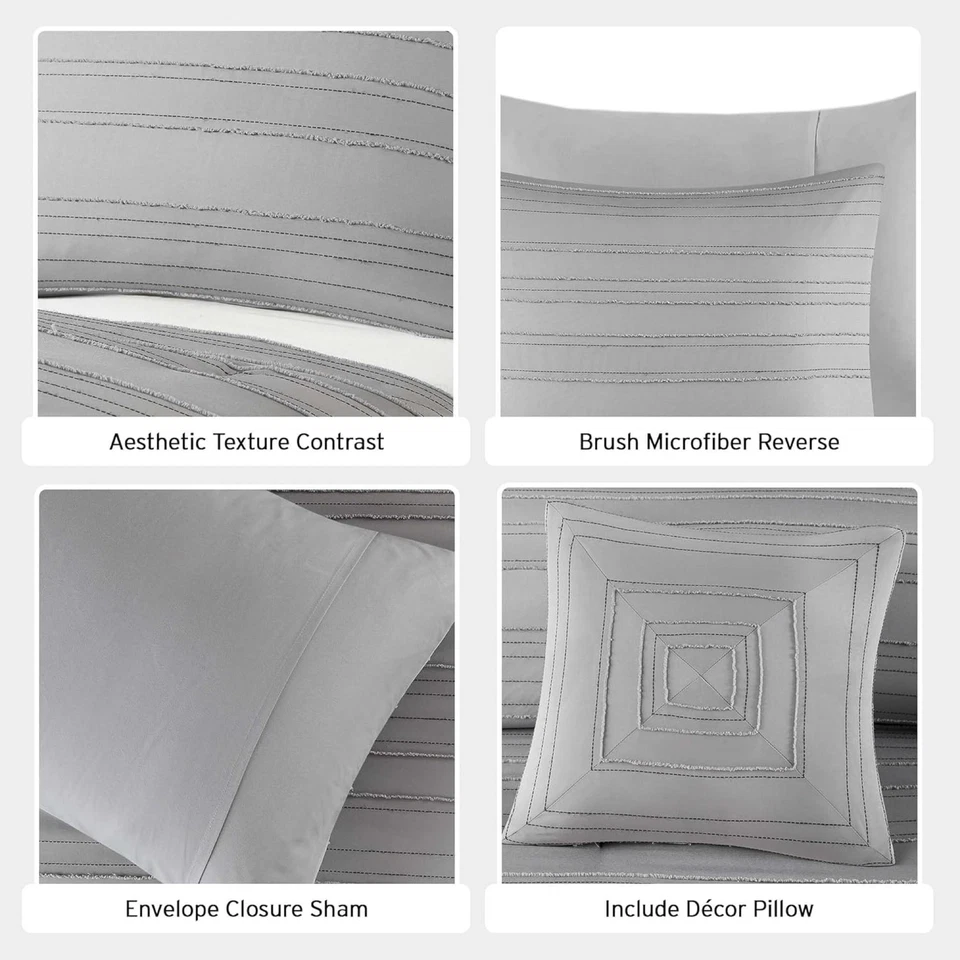 intelligent Design Clip Jacquard Comforter Set with Throw Pillow Twin / Twin XL - Image 4 of 4