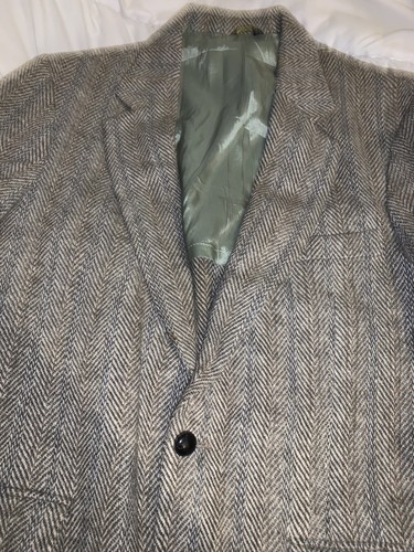 HARRIS TWEED CLIPPER CRAFT ANNI 60 70 GIACCA CAPPOTTO A RIGHE UOMO 40 - Foto 3 di 10
