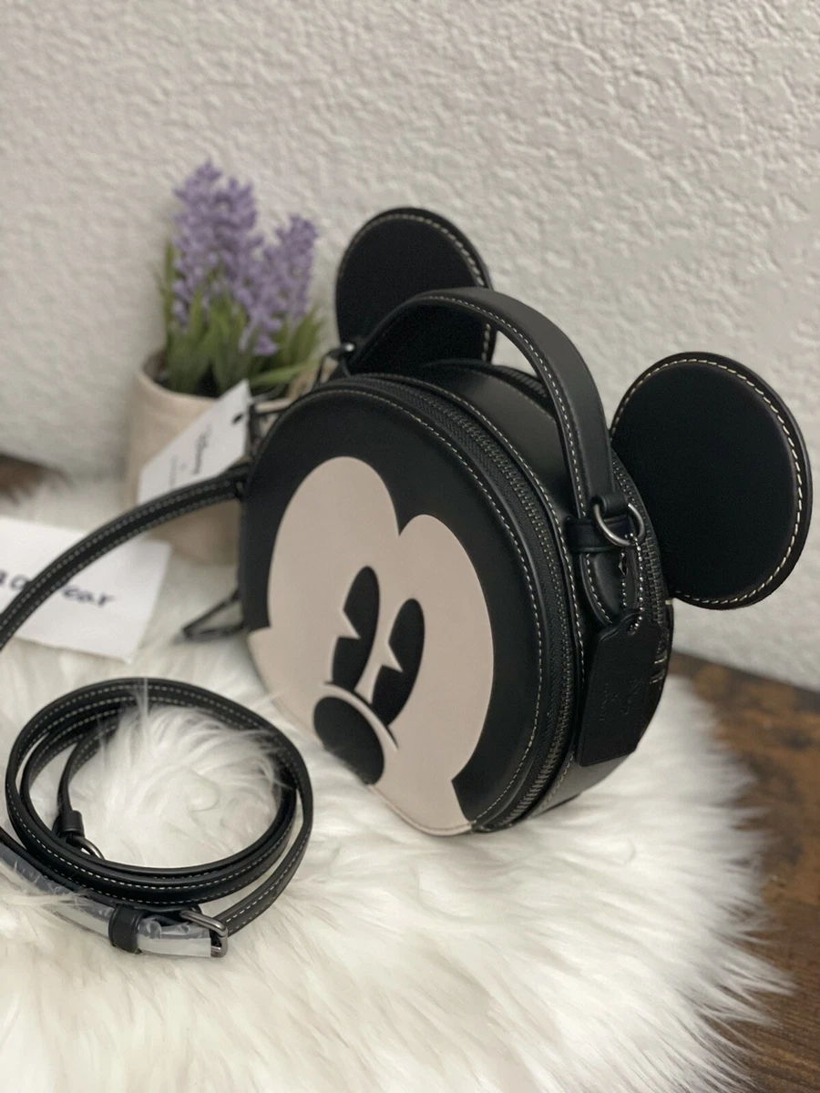 NWT COACH Disney X Coach Mickey Mouse Ear Bag Crossbody Black  