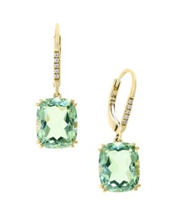 NEW! Effy Green Amethyst, Diamond And 14K Gold Earrings/ MSRP $1,500 | eBay