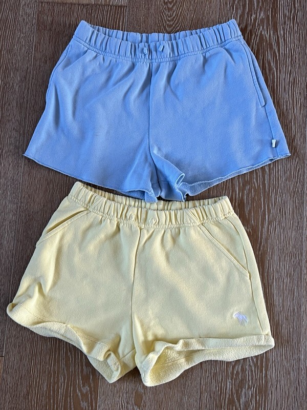 Abercrombie Kids Girls Sweat Shorts In Blue And Yellow Size 15/16 GUC