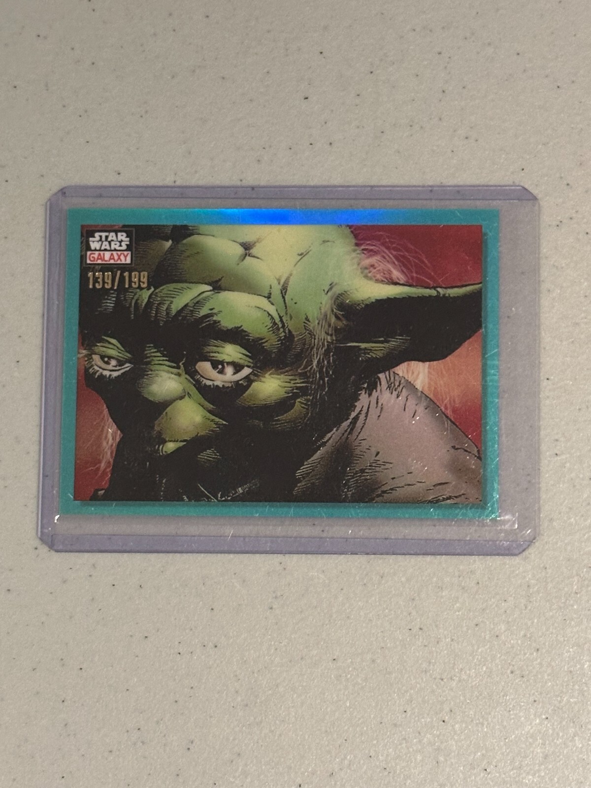 2023 Topps Chrome Star Wars Galaxy Aqua Refractor #/199 Wise Yoda #2