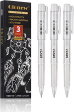 White Gel Pen Set, 3 Pack, 1Mm Gel Ink Pens Opaque White Archival Ink Pens