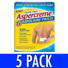 Aspercreme Odor-Free Maximum Strength Lidocaine    Fast Patch 5 Ct    Pack of 5