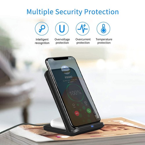 2In1 Fast Wireless Charger Station For Samsung S21 S20 Note 20/10 Galaxy Buds - Picture 8 of 9