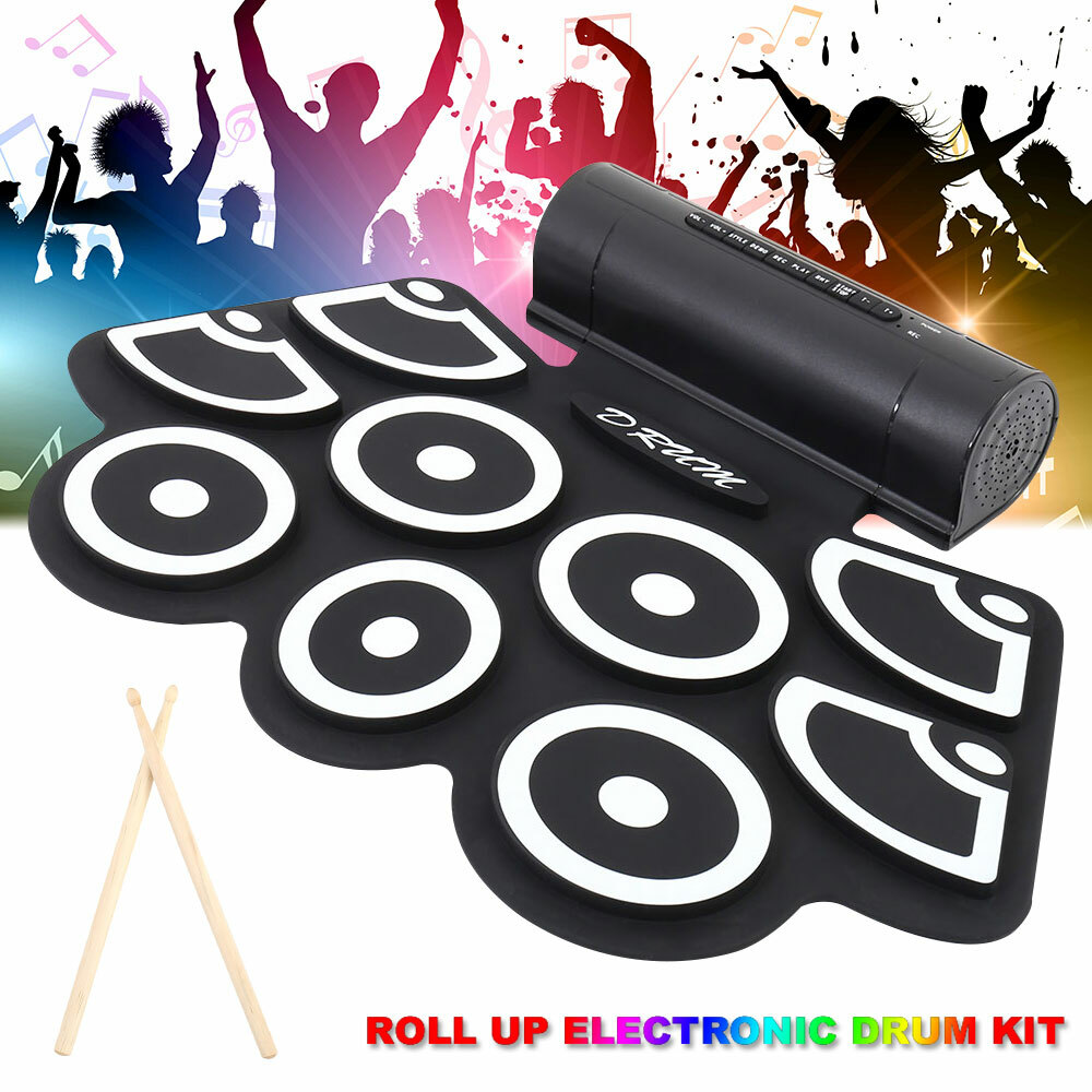 Spielzeug Kinder Elektronisches Schlagzeugset Kopfhöreranschluss Rollup Drum Pad Spielzeug Kinder Elektronisches Schlagzeugset Kopfhöreranschluss Rollup Drum Pad