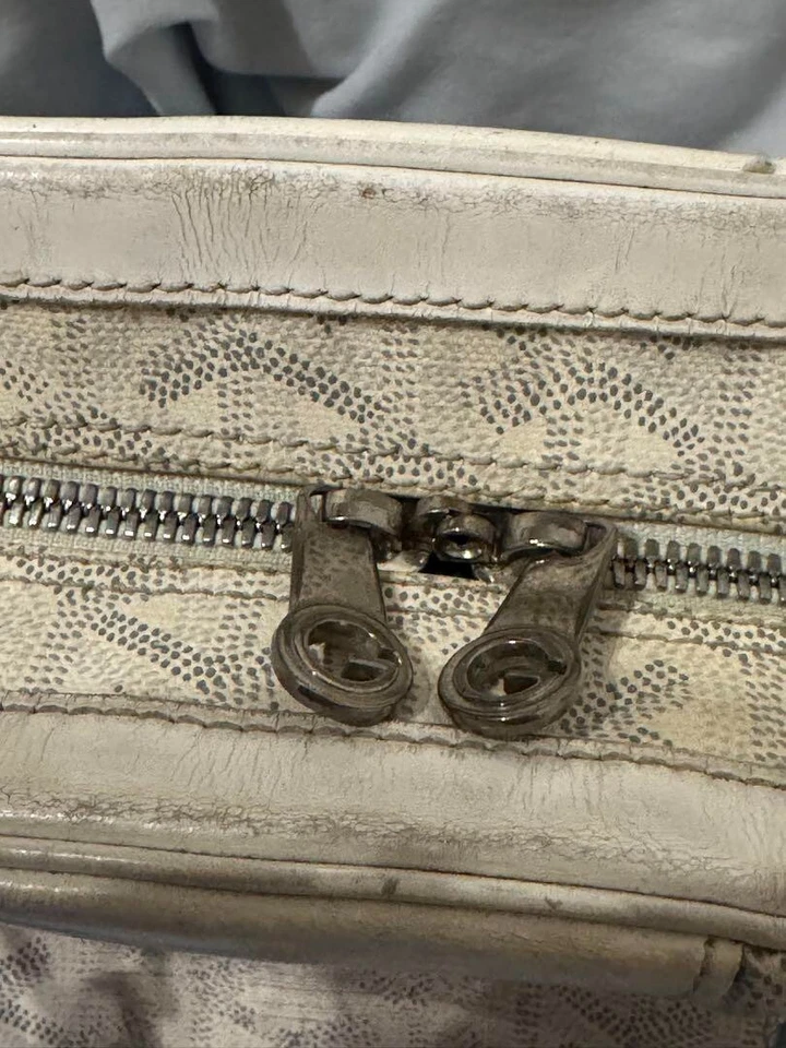 Bolso de Mano Boston GOYARD Saint Jeanne Blanco Patrón Espiga Japón Auténtico JP Foto 4 de 4