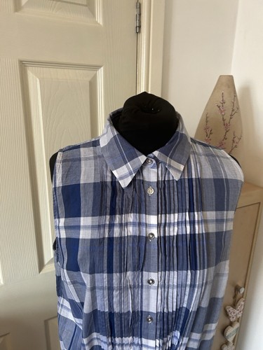 Nautica Dress Size 14 UK Check Gingham Button Front Holiday Preppy Summer - Picture 3 of 9