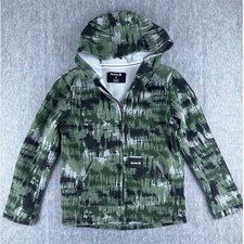 Hurley Kids Boys Green and Black Patterned Full Zip Up Hoodie Sweatshirt Size Sm