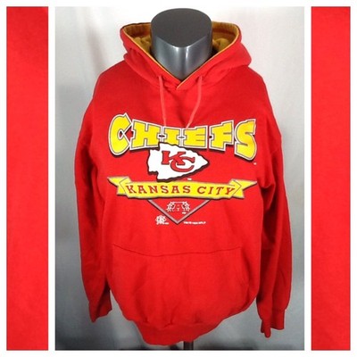 Vintage 1994 Kansas City Chiefs Pullover Hoodie (Large-Short) NFL Football Red