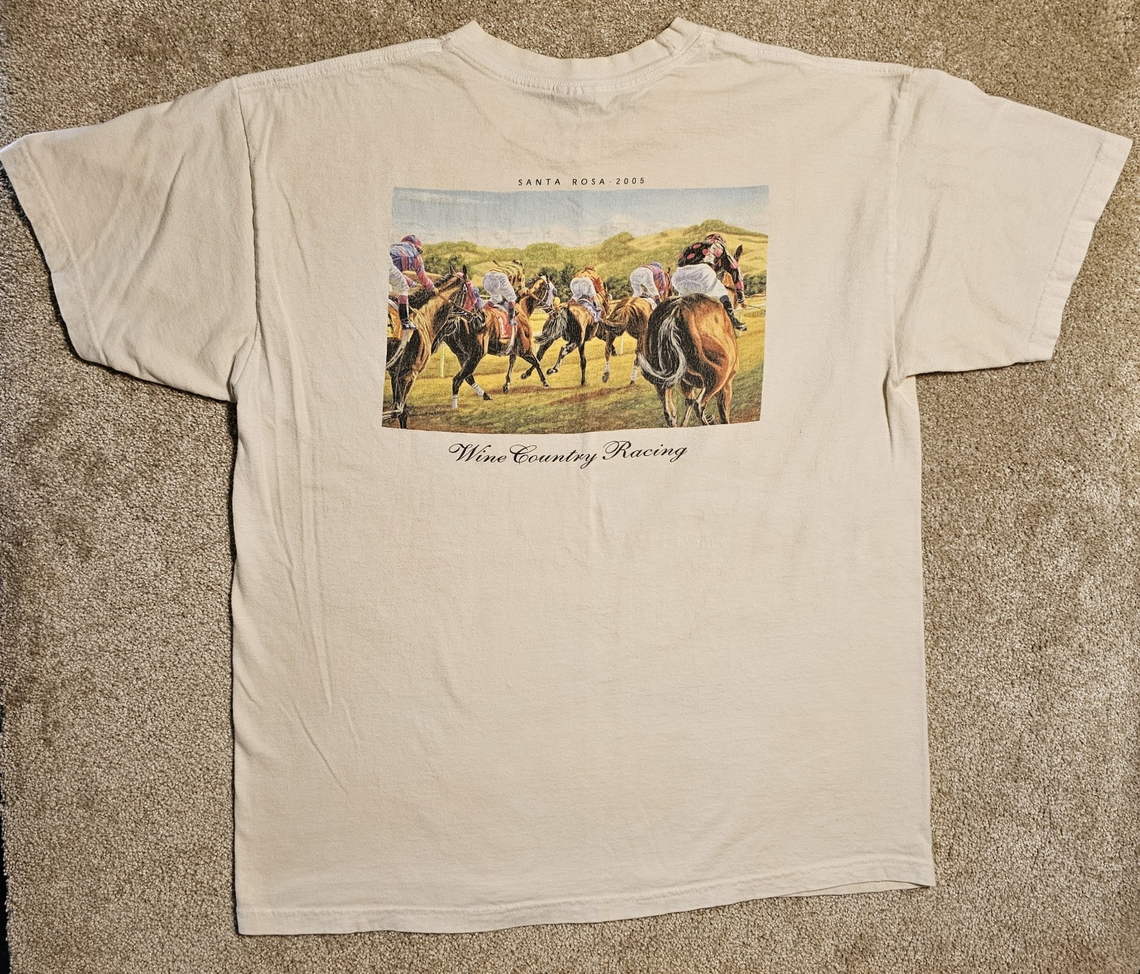 Vintage 2005 Wine Country Racing T-shirt Mens L Horse Fair California Grunge Y2k