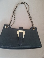 Damen Schultertasche schwarz Krokoprägung Ke...