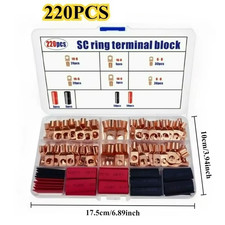 220-Piece SC Ring Terminal Kit - Copper Terminals for Electrical Wiring
