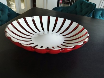 Obstschale Guzzini Kollektion Grace rot weiß, 30,5 x 37,5 x h9 cm
