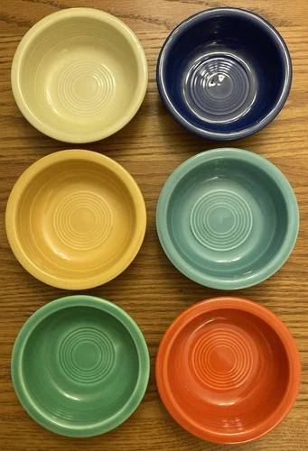 Vintage Fiestaware - 4 3/4" fruit bowl set in all 6 original colors - (1937-59)