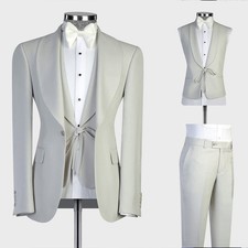 Street Wear Business Men Suits Sets Slim Fit Formal Shawl Lapel Groom Prom Party