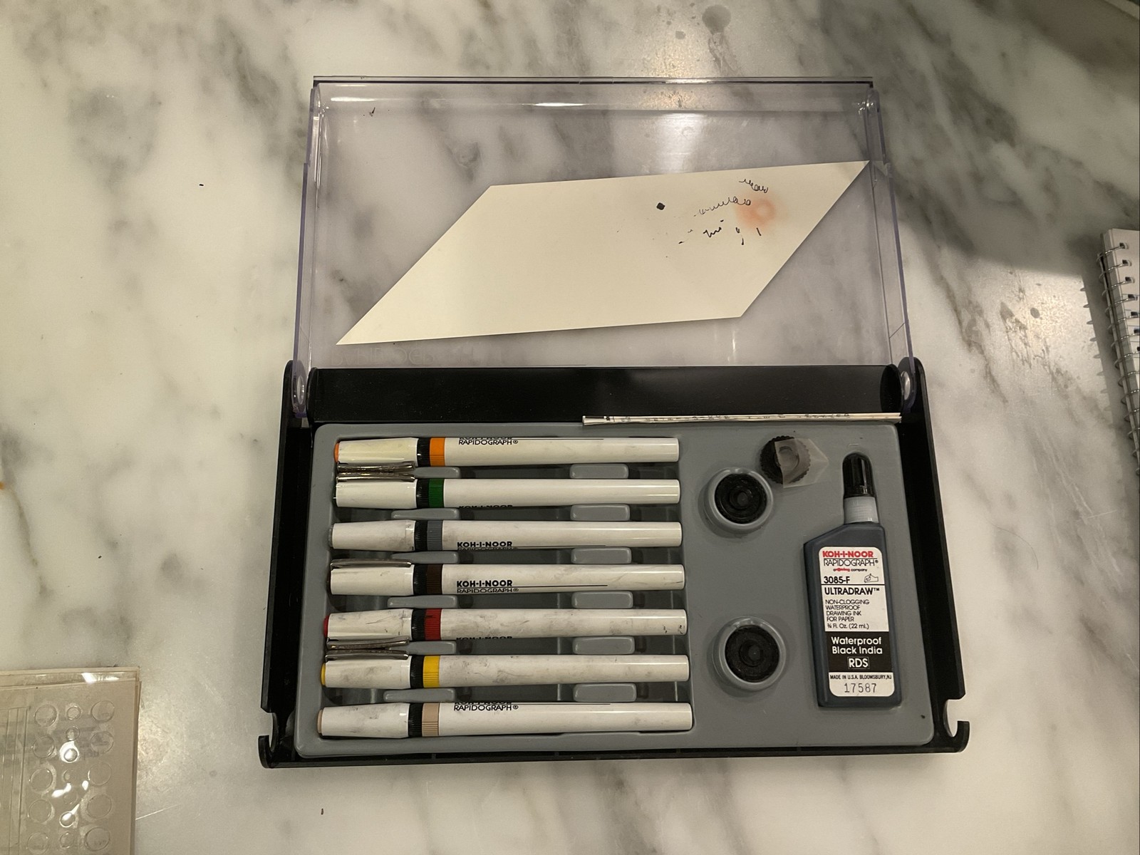 Koh-I-Noor Radiograph Technical Pen Set Model 3165-SP7 Pre-o