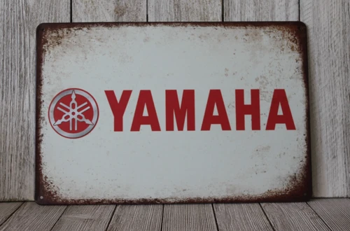 Yamaha Tin Metal Sign Motorcycles Biker Rustic Vintage Style Man Cave