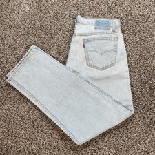 Vintage Levi's 501 Men's 34x29 Jeans USA Made Light Wash Straight Leg Button Fly