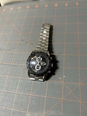 TAG Heuer Carrera Automatic Chronograph Date Black Dial Steel Bracelet Not Work
